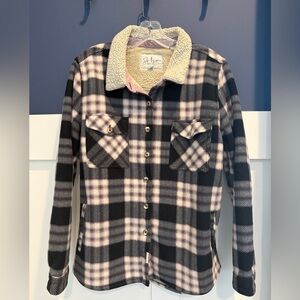 Soho Cream Sherpa Jacket Girls large